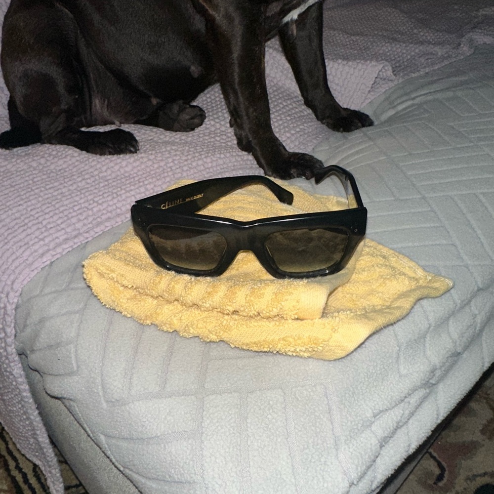 Celine Black Slim Rectangular Sunglasses - image 3